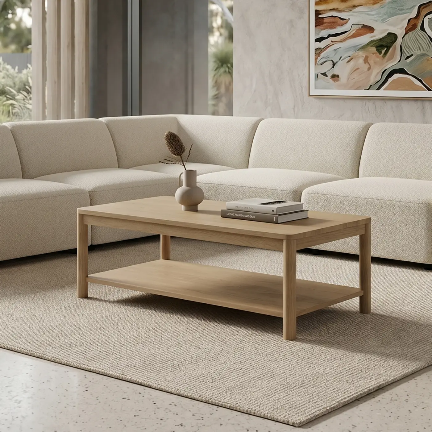 Rectangle Solid Oak Coffee Table