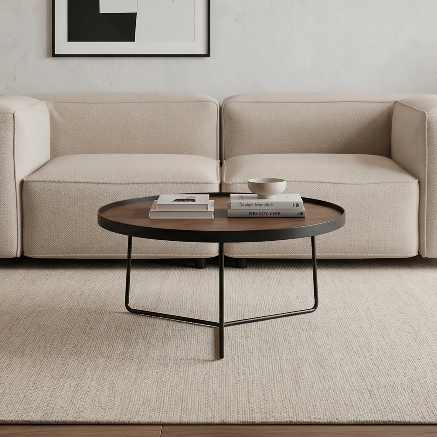 Walnut Round Coffee Table Alora