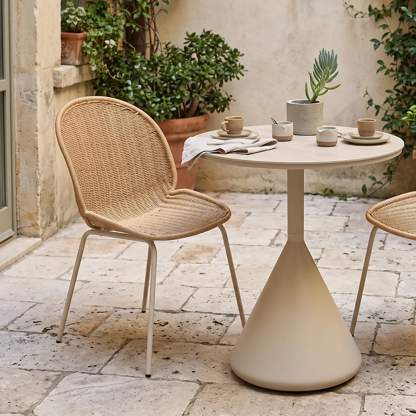 Sombra Outdoor Latte Rattan Dining Chair