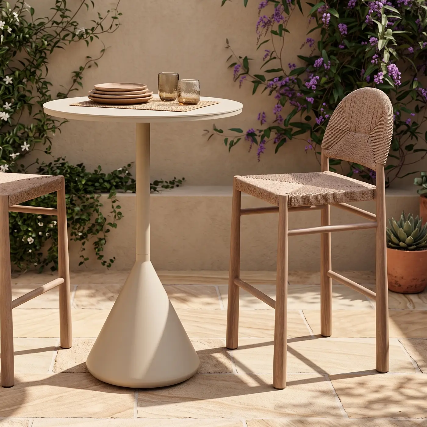 Designer Modern Outdoor Rope Bar Stool