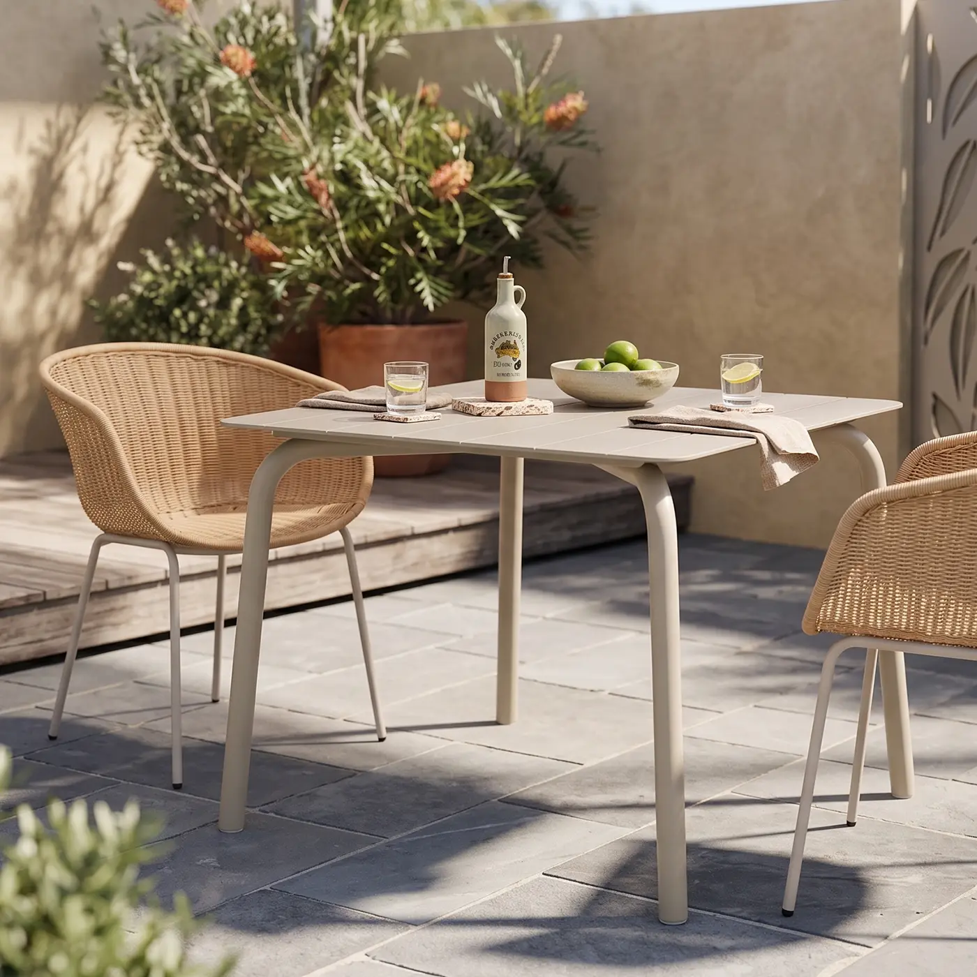 Small Square Outdoor Dining Table with Chairs