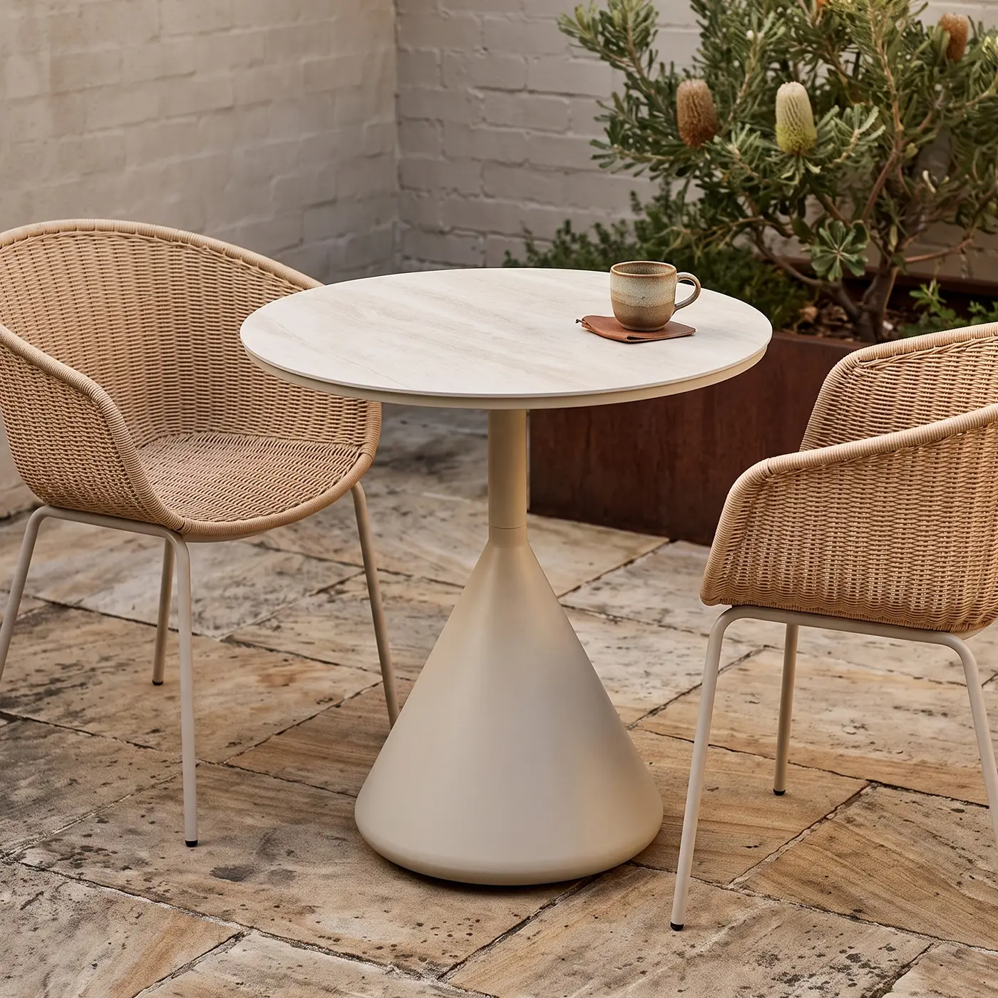Kora Courtyard Round Small Outdoor Dining Table