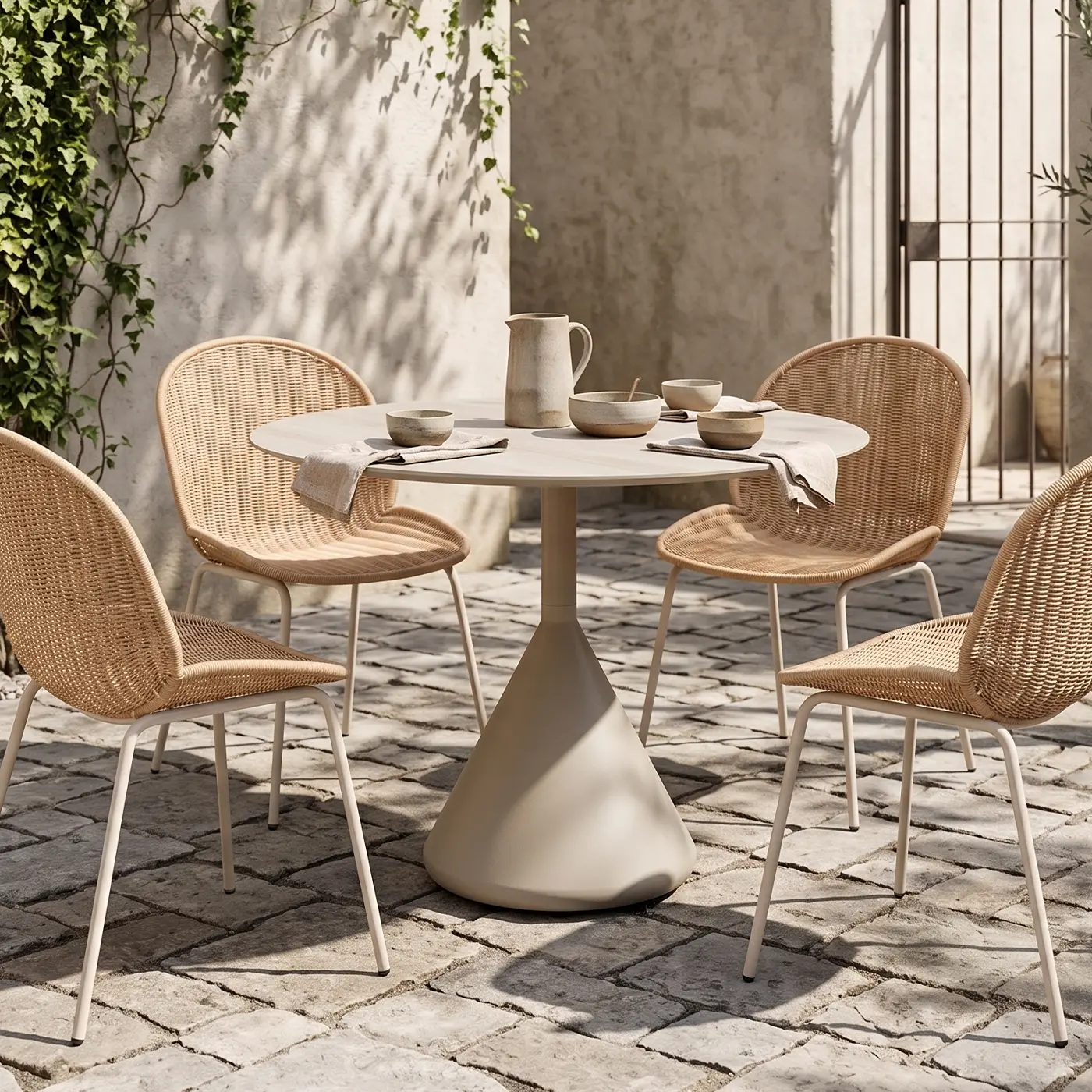 Ceramic Small Round Outdoor Courtyard Table