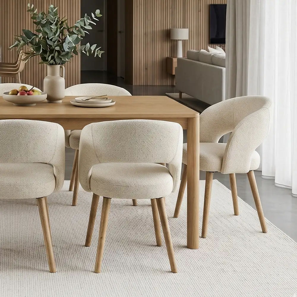 Ivory Cream Upholstered Akito Dining Chair