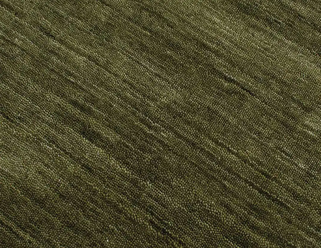 Diva Round Wool Rug in fern green detailed image