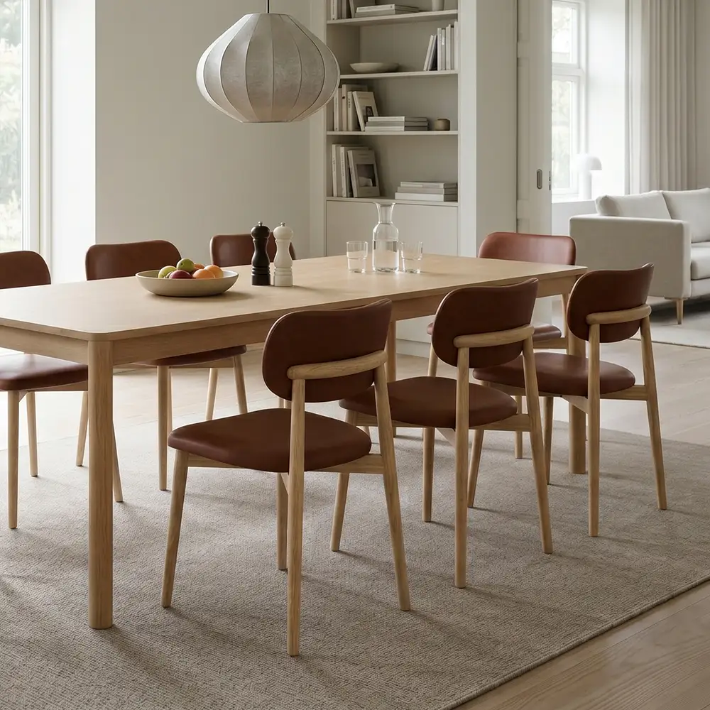 Tan Brown Dining Chair in Oak