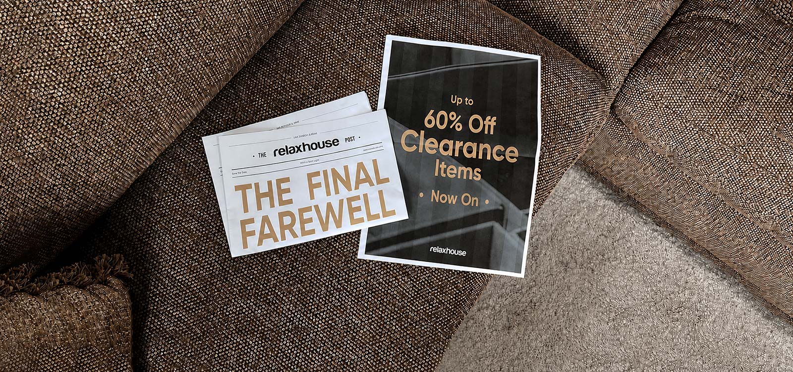 up to 60% off Clearance | Final Farewell | Newspapers on a couch