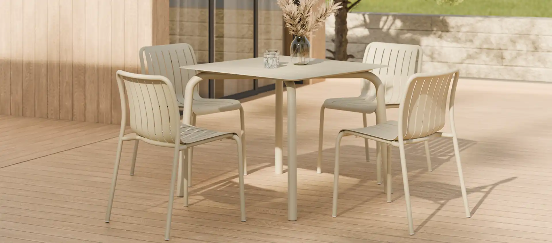 Latte Roku Table and Chairs