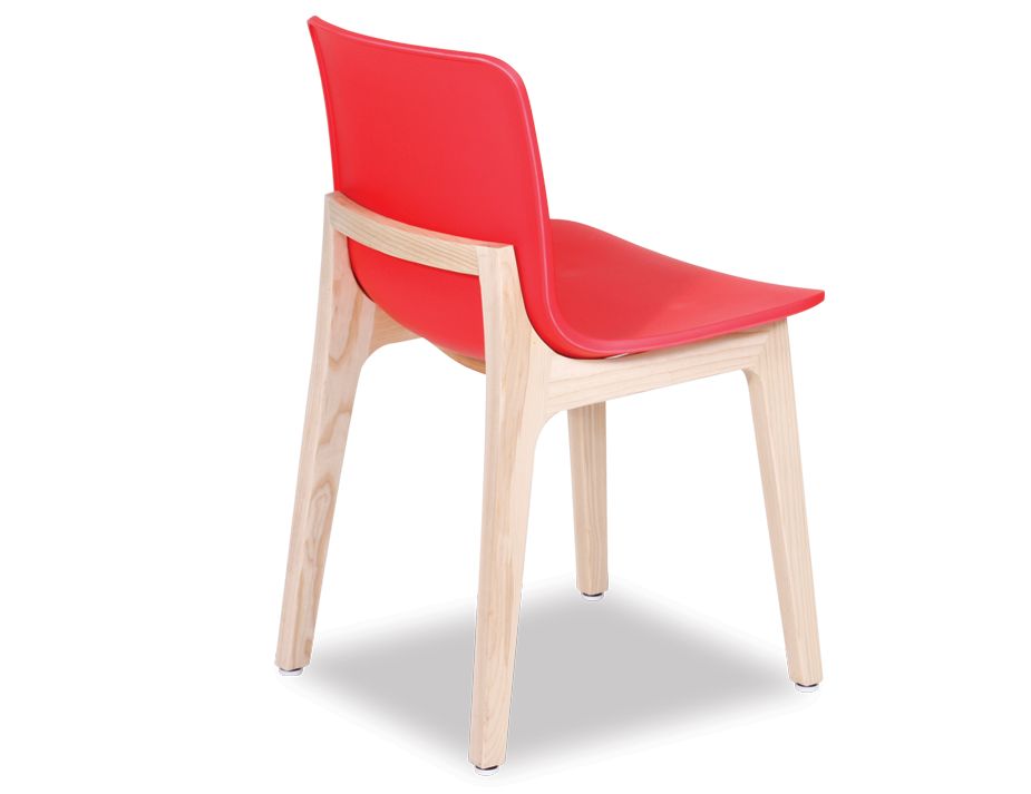 Modern Solid Timber Dining Chair Red