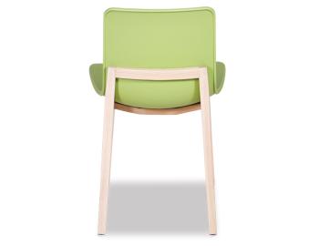 Ara Wooden Dining Chair Natural Frame Green Seat