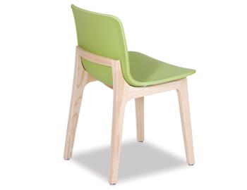 Ara Wooden Dining Chair Natural Frame Green Seat