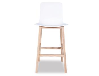 Ara Wooden Bar Stool White Seat 