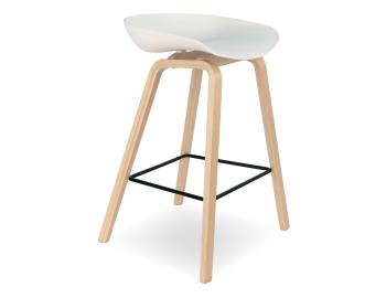Kobe Counter Stool Natural American Ash Frame White Seat