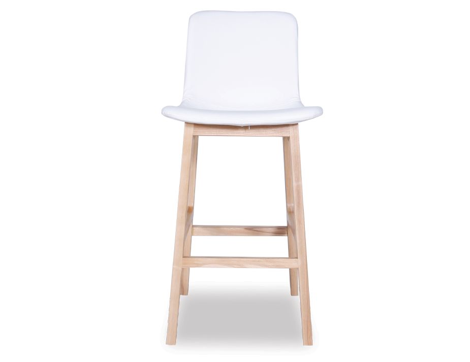 Ara Stool   White Upholstered
