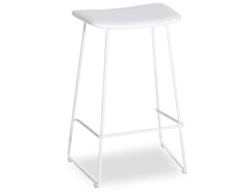 Winnie Bar Stool - White Leather - White Frame 