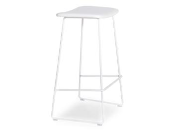 Winnie Bar Stool - White Leather - White Frame 