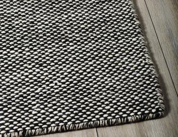 Subi Flatweave Wool Rug Black Beige
