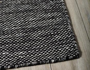 Subi Flatweave Wool Rug Black Grey
