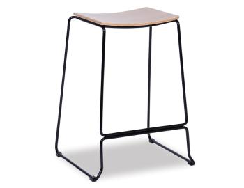 Ardent Wooden Bar Stool Black Steel Frame 