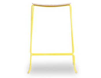 Ardent Wooden Bar Stool Yellow Steel Frame