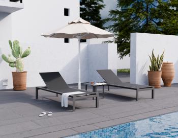 Alvor Sun Lounge Matt Charcoal with Black Mesh