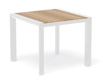 Vydel Outdoor Solid Teak Table Matt White 90cm x 90cm