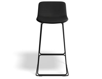 Umbria Storm Grey Fabric Bar Stool Black Frame