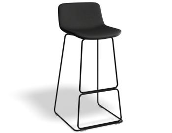 Umbria Storm Grey Fabric Bar Stool Black Frame
