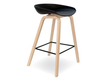 Kobe Counter Stool Natural American Ash Frame Black Seat