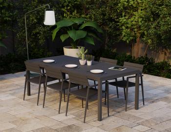 Halki Outdoor Dining Table - Matte Charcoal - 220cm x 100cm