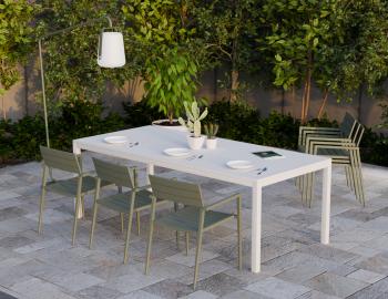 Halki Outdoor Table - Matte White - 220cm x 100cm