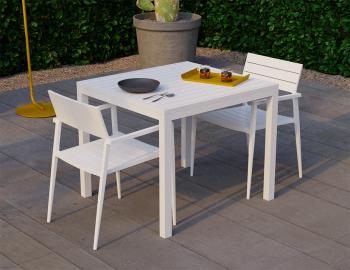 Halki Outdoor Table - Matte White - 90cm x 90cm