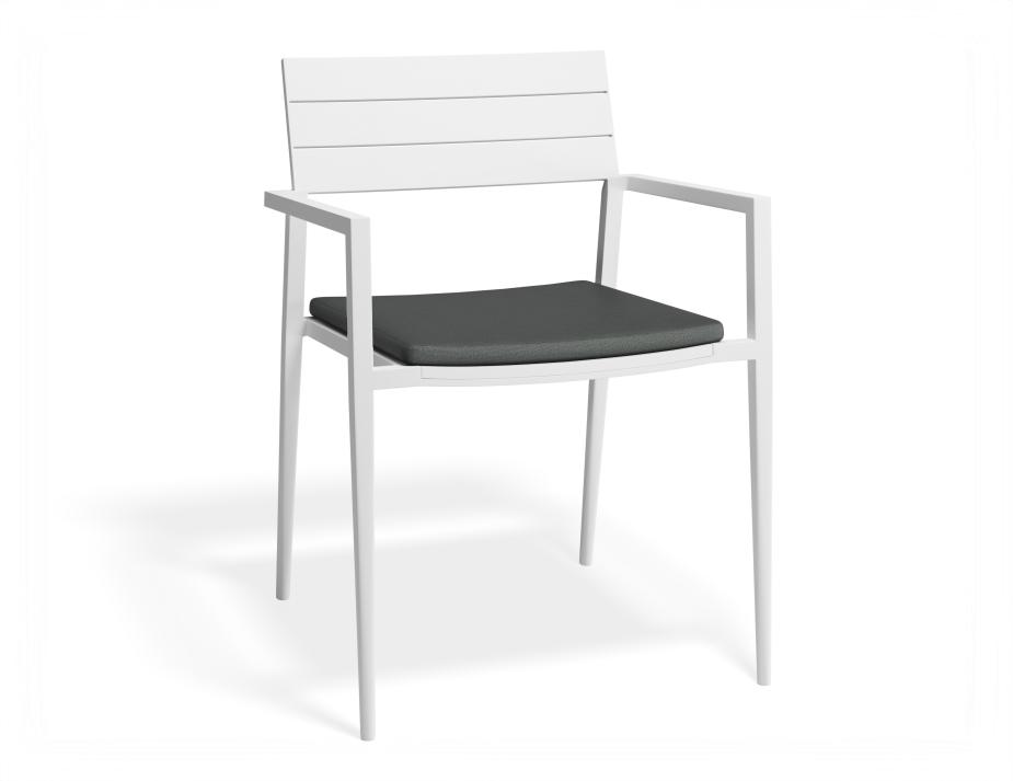 P 1 Halki Chaircushion White Darkgrey