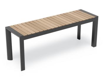 Vydel Outdoor Solid Teak Bench Seat 120cm Matt Charcoal