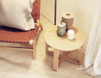 Eddy Round Side Table Natural Timber 