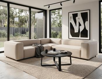 Eddy Round Coffee Table - Black Timber 