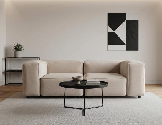 Black Alora Medium Coffee Table With Sofa
