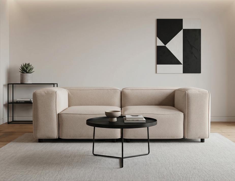 Black Alora Medium Coffee Table With Sofa