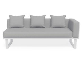 Vivara B Right Arm Modular Sofa Section Matt White Aluminium with Cushion