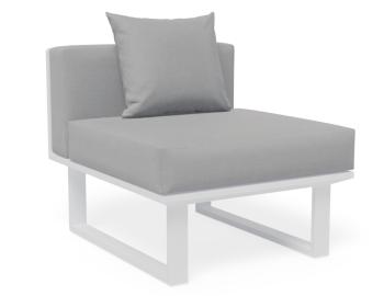 Vivara E No Arm Short Modular Sofa Section Matt White Aluminium with Cushion