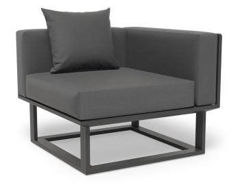 Vivara D Corner Modular Sofa Section Matt Charcoal Aluminium with Cushion