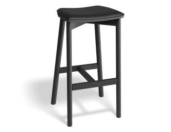 Andi Black Wooden Bar Stool Backless Upholstered Seat 