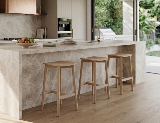 Marble Kitchen With Counter Stool