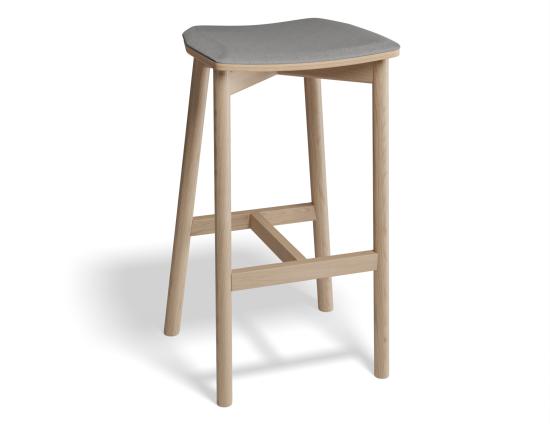 Andi Backless Barstool Pad Ash Lightgreyfabric
