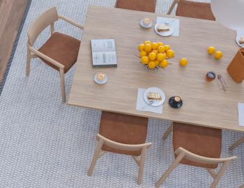 Andi Wooden Dining Chair Natural Ash Upholstered Seat