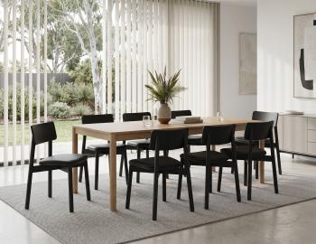 Andi Wooden Dining Chair Black Ash Upholstered Seat	