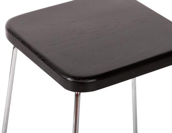 Hugo_Low_Stool__Square_Black_Seat_with_Chrome_Frame 2 