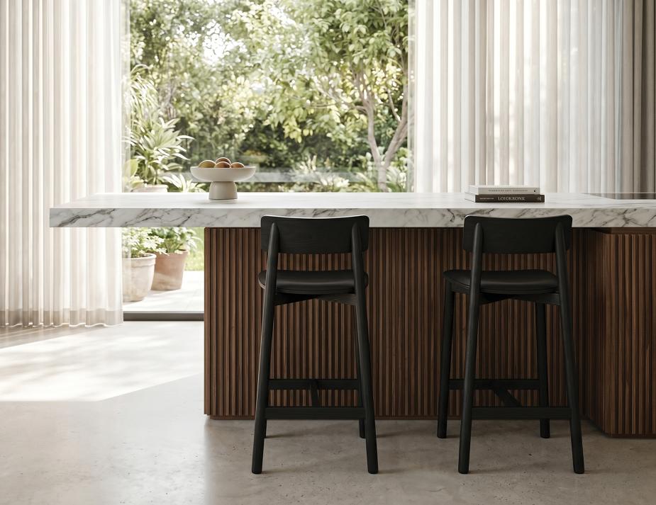Luxe Modern Kitchen Black Bar Stool