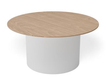Mimi Coffee Table - Natural Ash Tabletop - White Base 