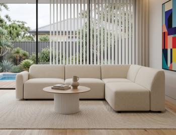 Mimi Coffee Table - Natural Ash Tabletop - White Base 